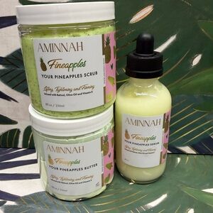 AMINNAH Pineapple Firming Trio - Fineapples Body Scrub, Butter & Serum